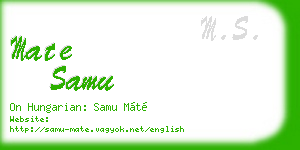 mate samu business card