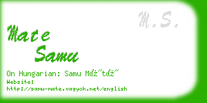 mate samu business card